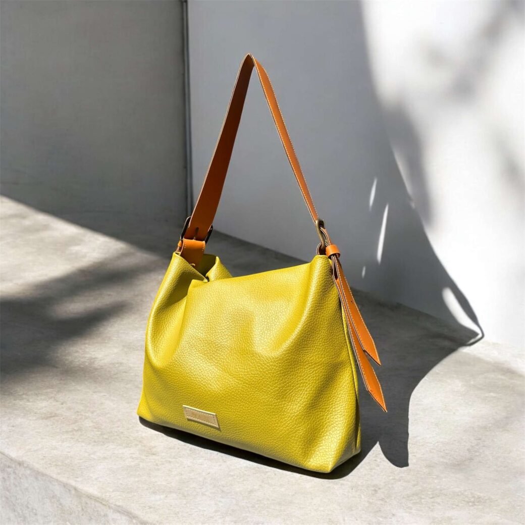 Olive Green Brown Belted Bag - Image 4